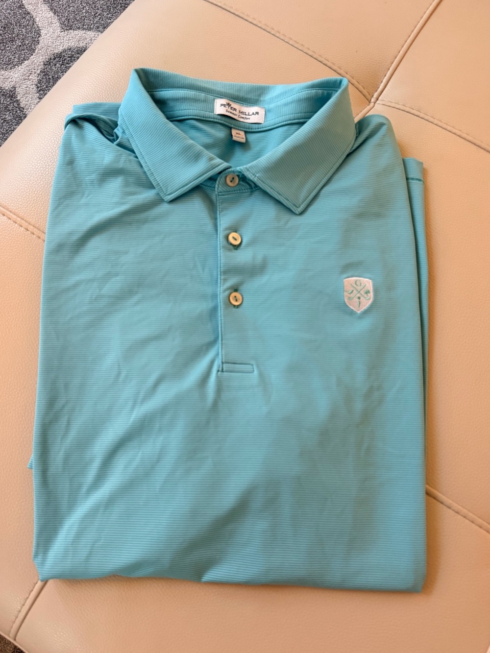 Peter Millar Men’s summer comfort golf polo size XL - blue striped